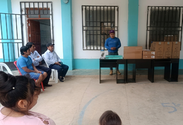 Poderosa entregó equipos tecnológicos para implementar sala de cómputo en institución educativa en el centro poblado Chagualito.